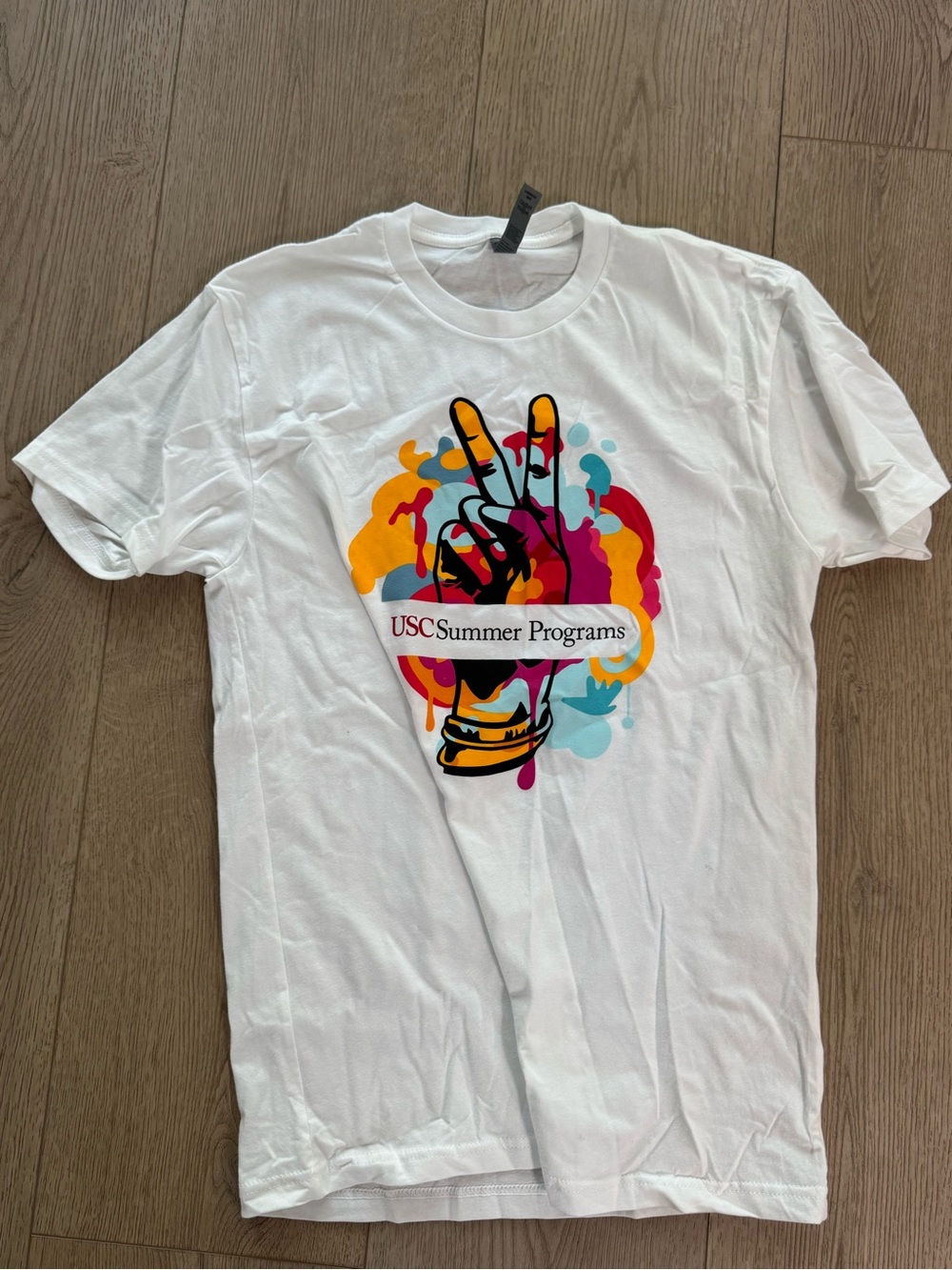 USC Colorful White Graphic Tee